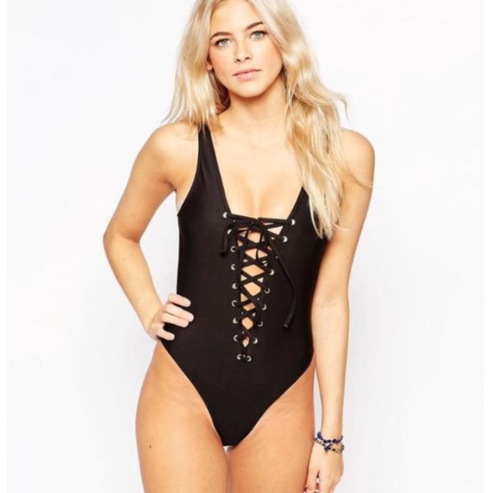 WOLF & WHISTLE lace up swimsuit **SOLD OUT** NWT